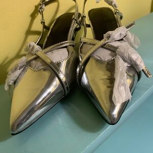 Glamorous Silver Pointed Heels